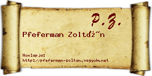 Pfeferman Zoltán névjegykártya